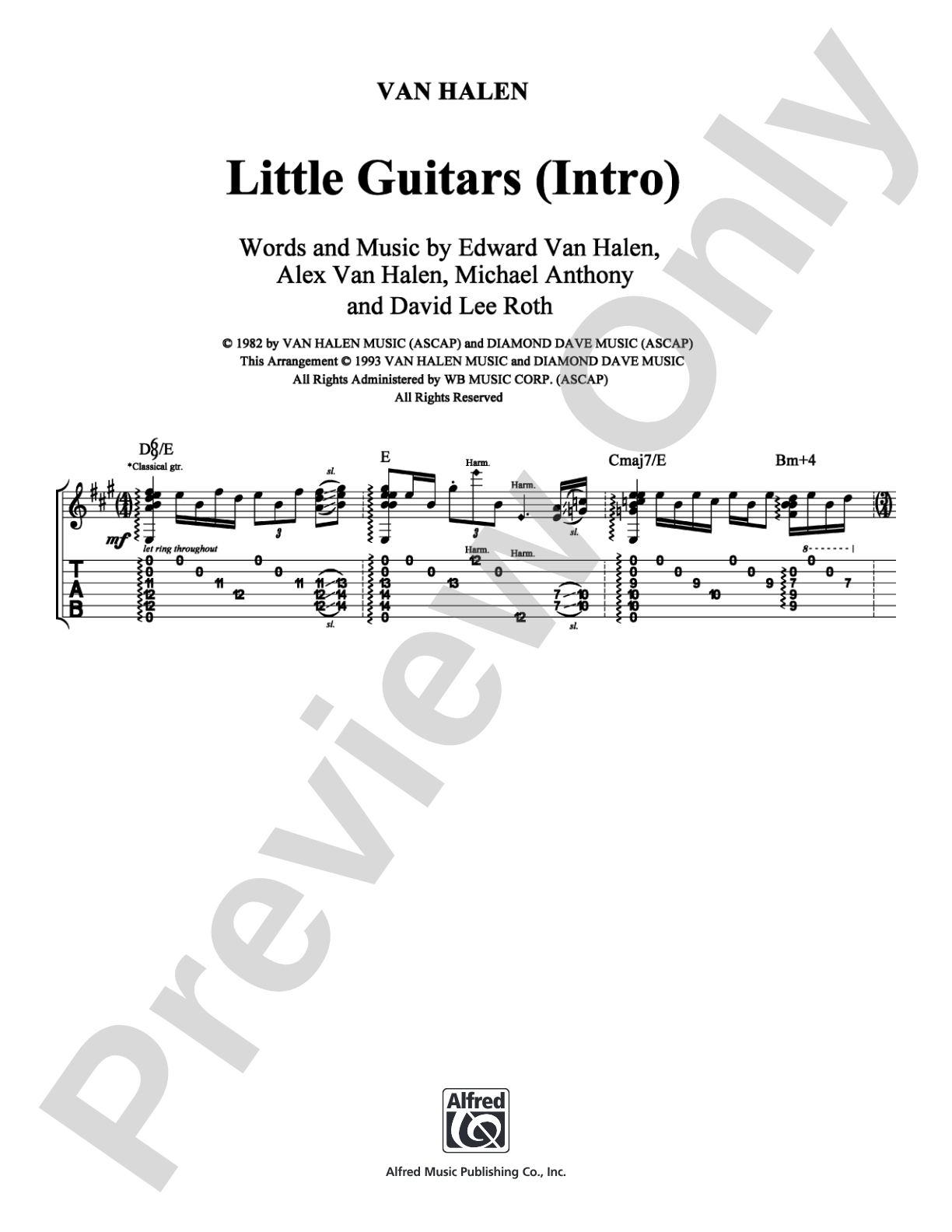 Little Guitars (Intro): Guitar TAB Digital Sheet Music
