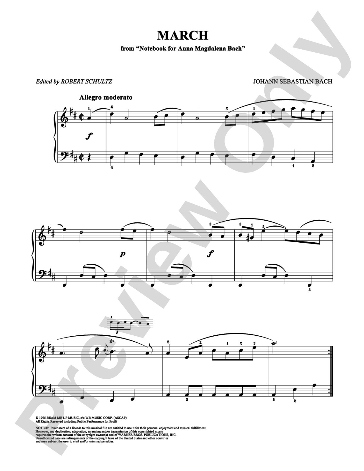 March: Easy Piano Digital Sheet Music