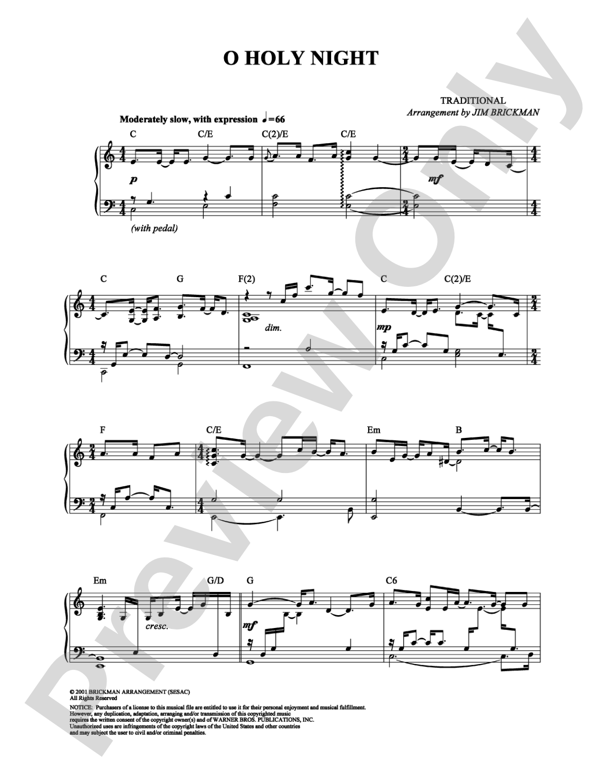 O Holy Night: Piano Digital Sheet Music