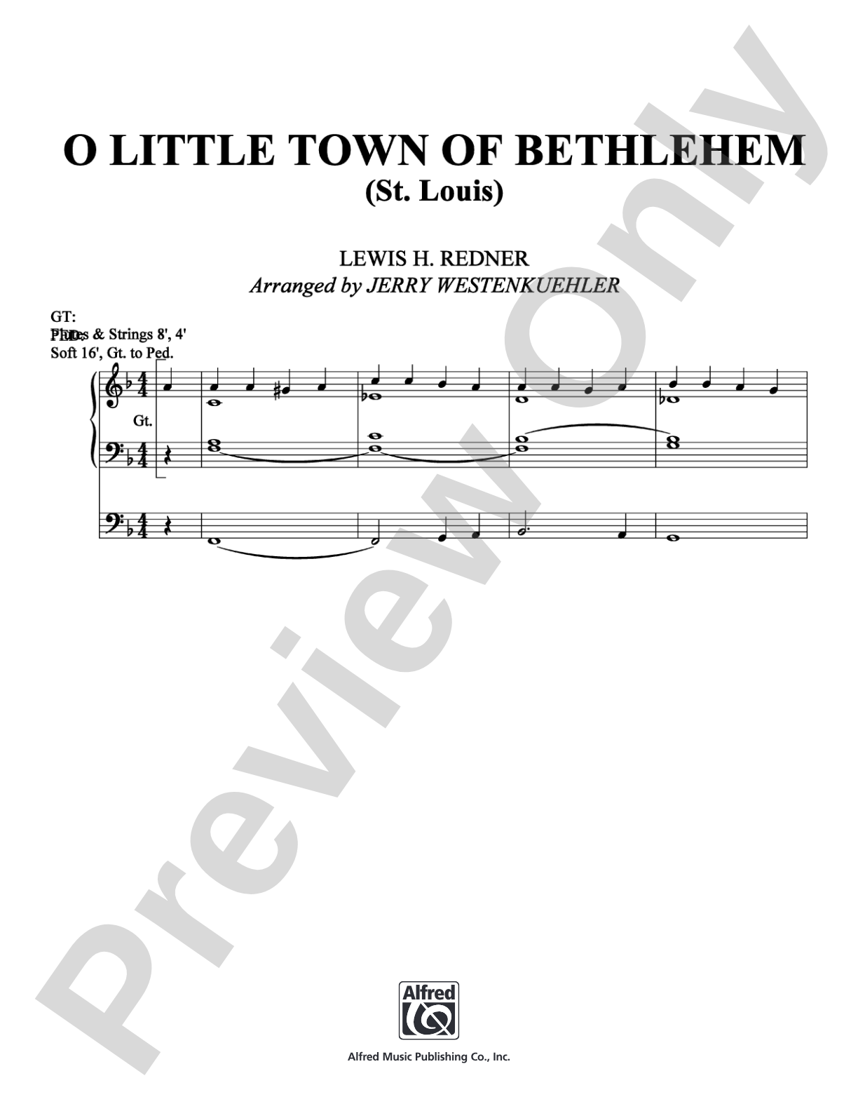 O Little Town of Bethlehem: Organ Digital Sheet Music