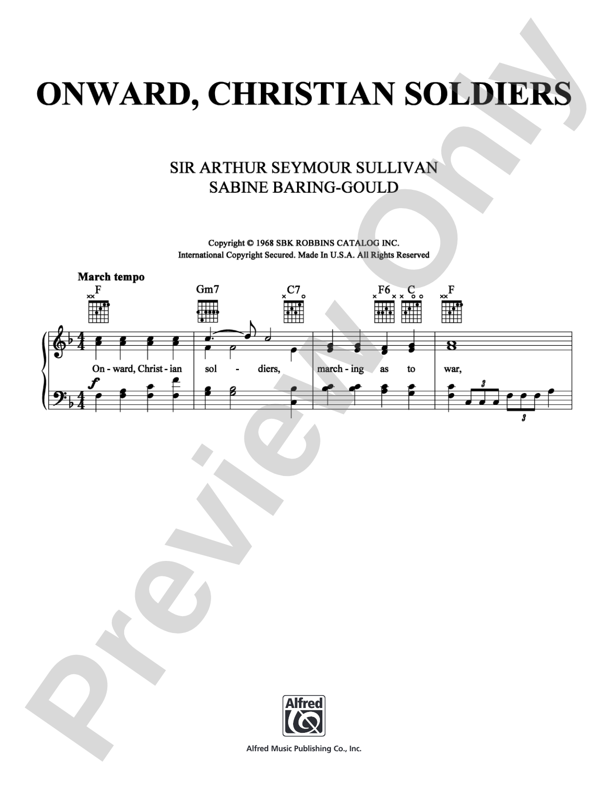 Onward, Christian Soldiers: Piano/Vocal/Chords Digital Sheet Music