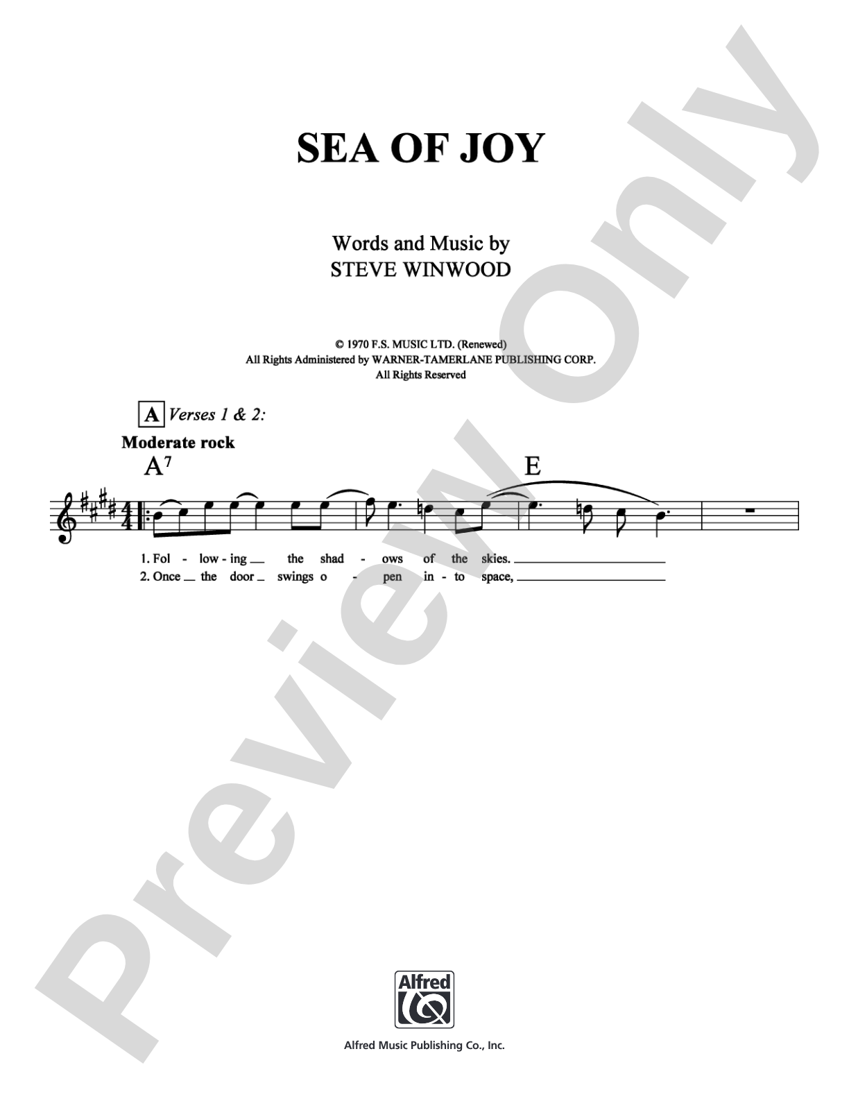 Sea of Joy: Lead Sheet Digital Sheet Music