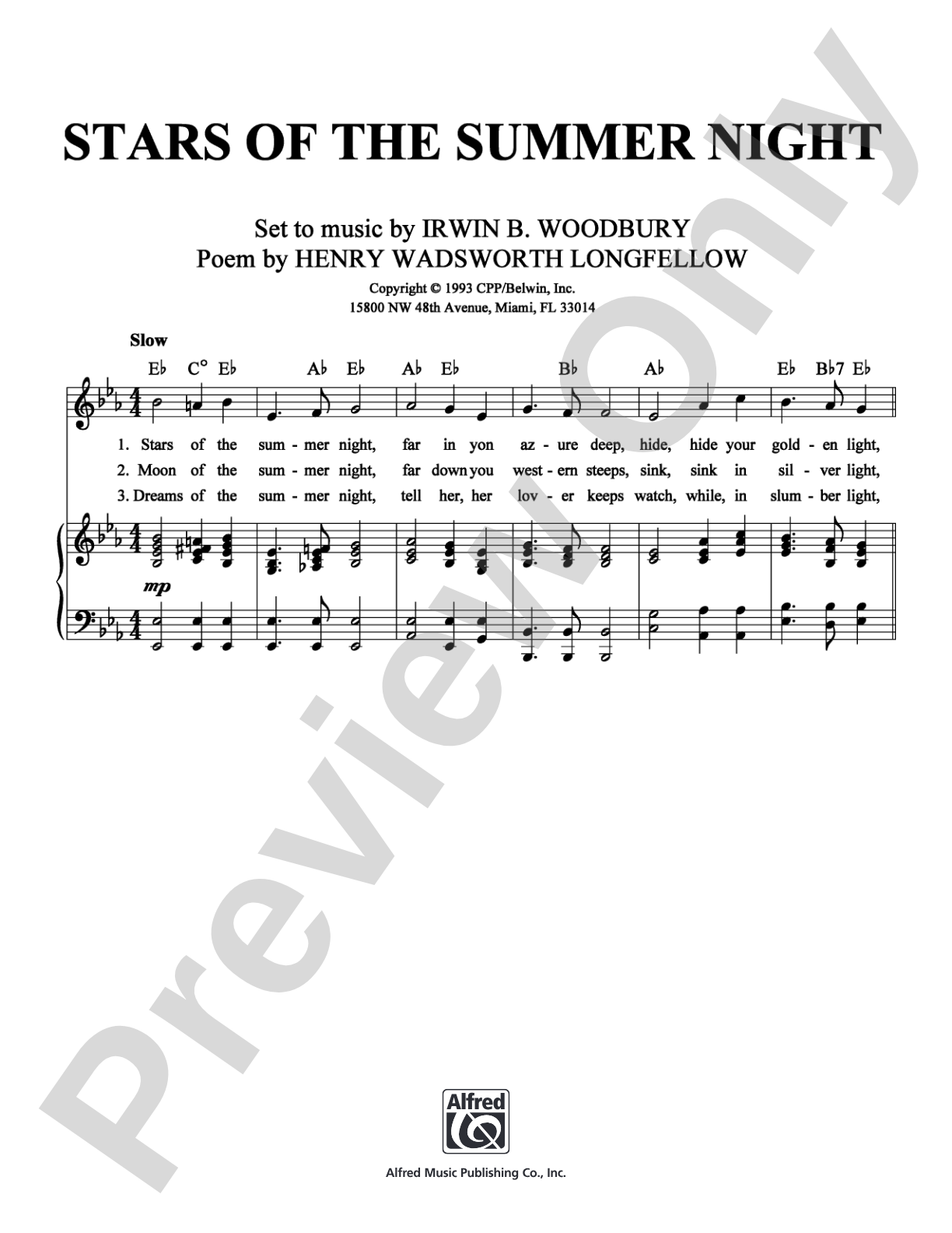 Stars of the Summer Night: Piano/Vocal/Chords Digital Sheet Music