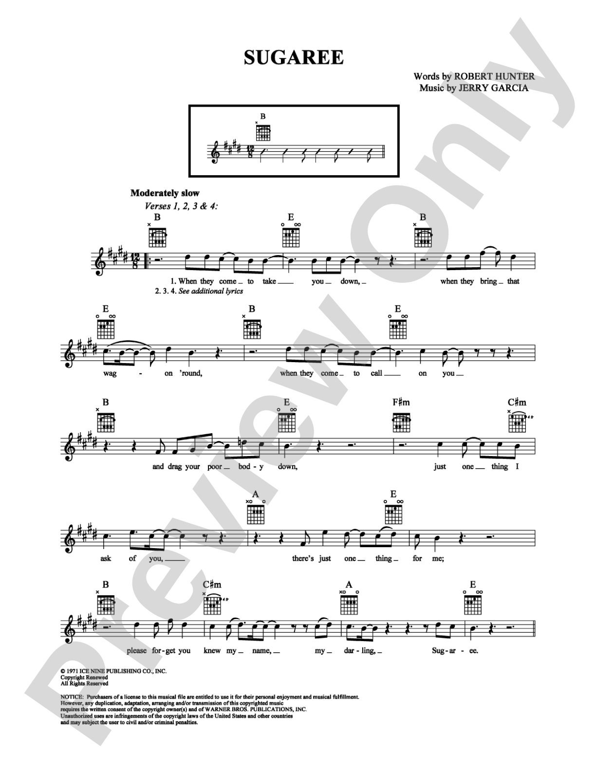 Sugaree: Easy Guitar Digital Sheet Music