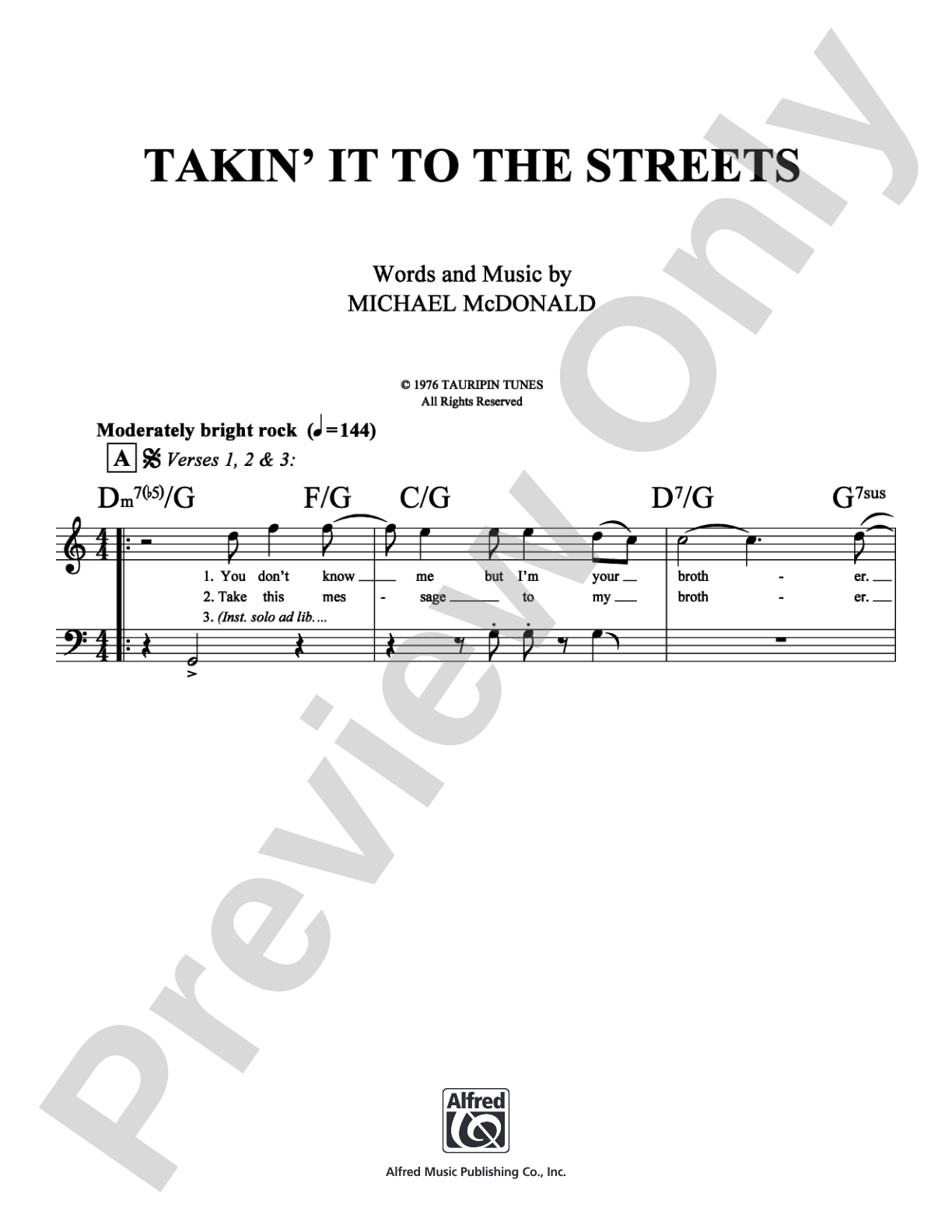 Takin' It to the Streets: Lead Sheet Digital Sheet Music