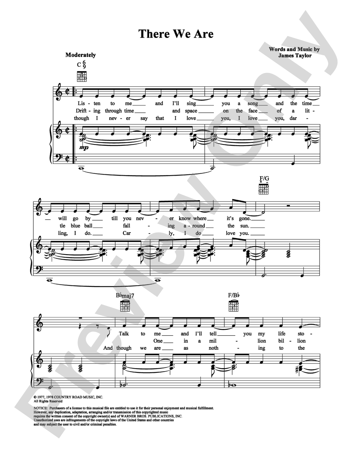 There We Are: Piano/Vocal/Chords Digital Sheet Music
