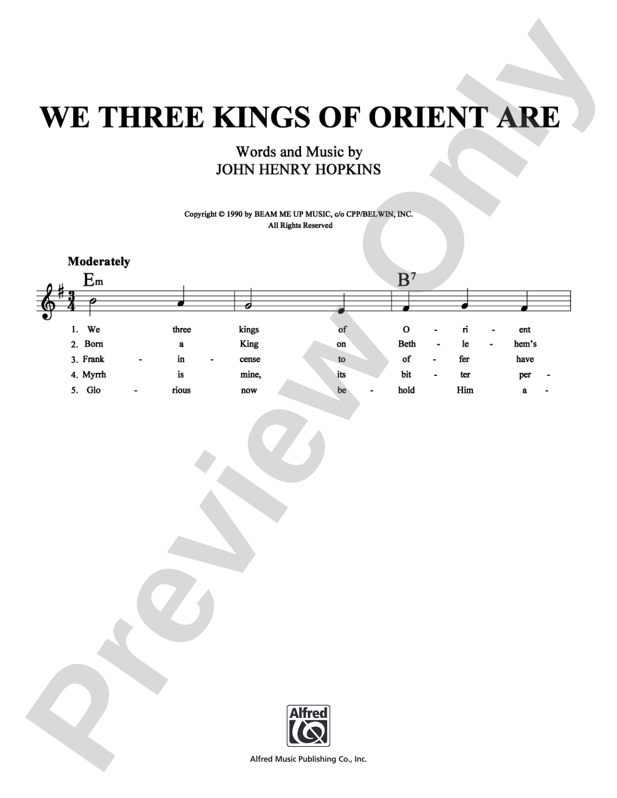 We Three Kings of Orient Are: Lead Sheet Digital Sheet Music