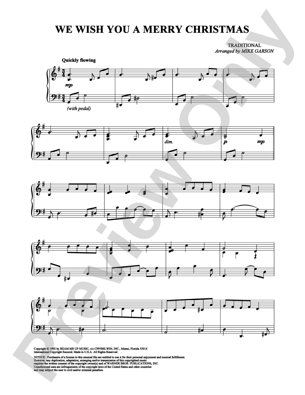 We Wish You a Merry Christmas: Piano Digital Sheet Music
