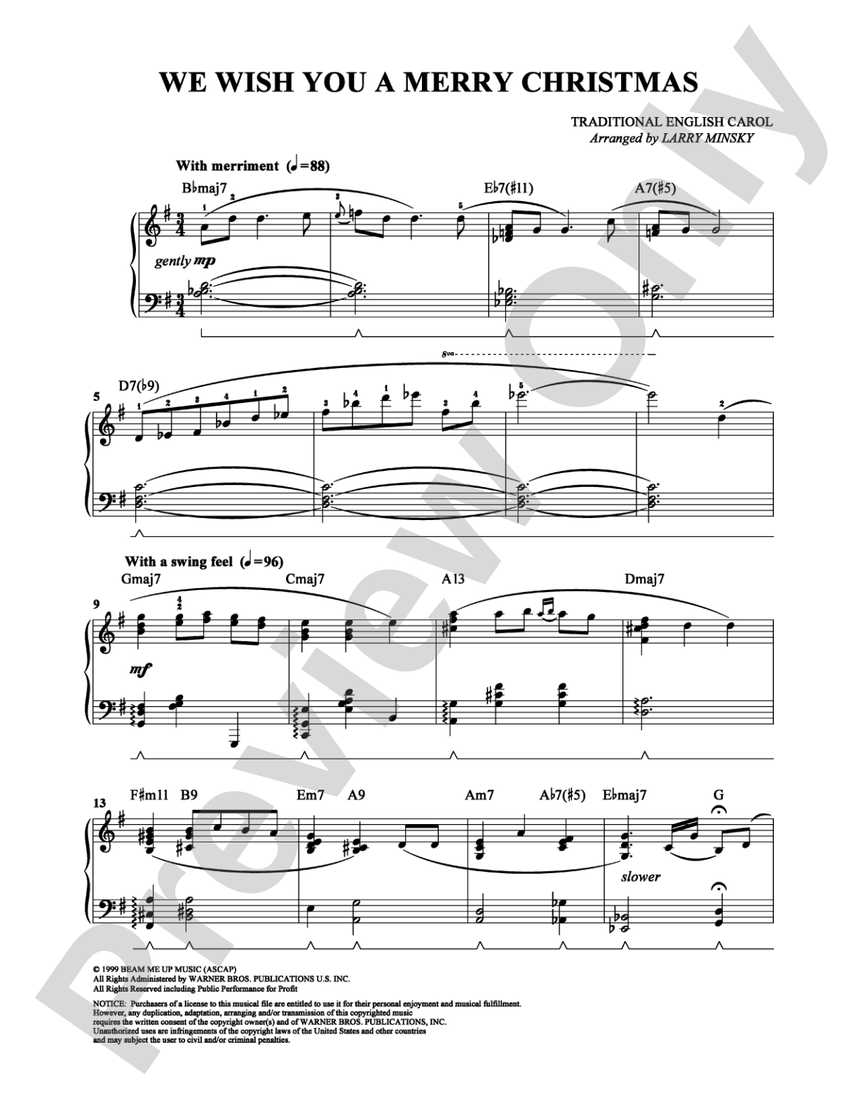 We Wish You a Merry Christmas: Piano Digital Sheet Music