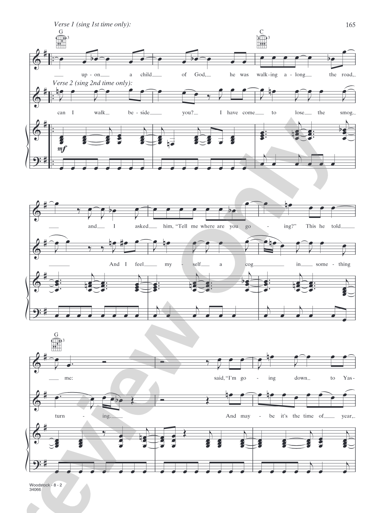 Woodstock: Piano/Vocal/Chords