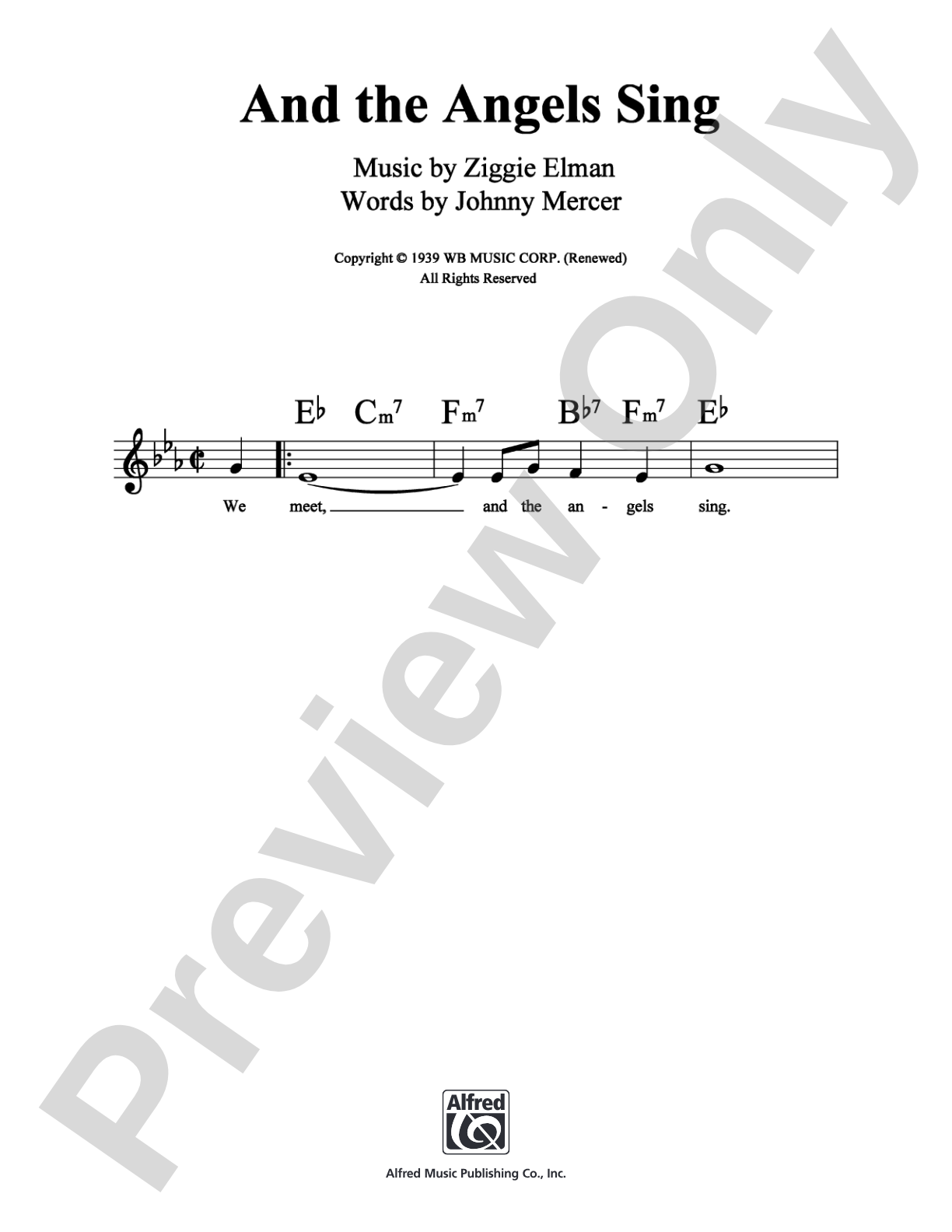 And the Angels Sing: Lead Sheet Digital Sheet Music