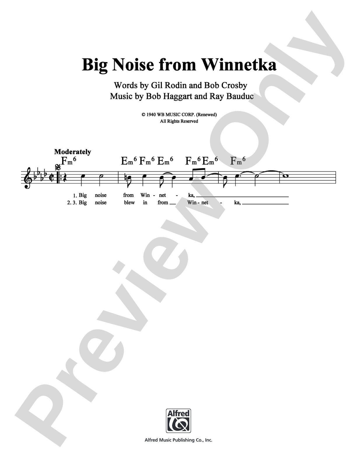 Big Noise from Winnetka: Lead Sheet Digital Sheet Music
