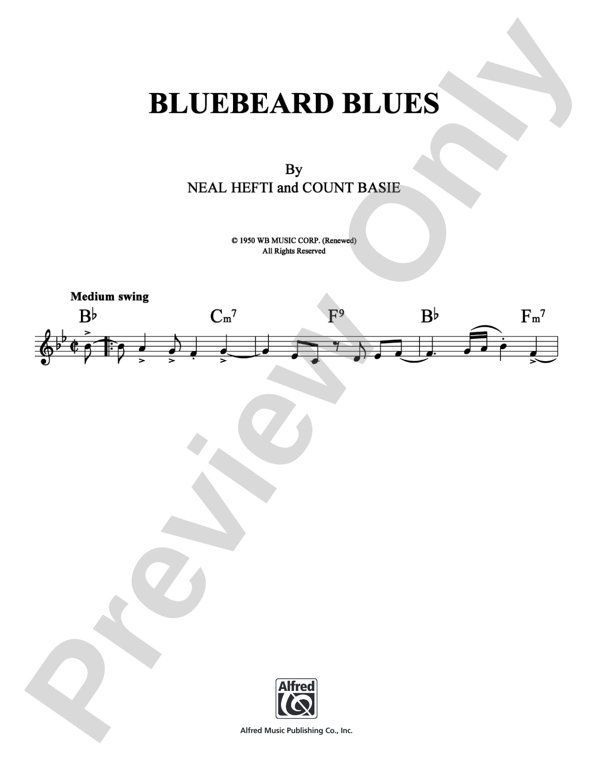 Bluebeard Blues: Lead Sheet Digital Sheet Music