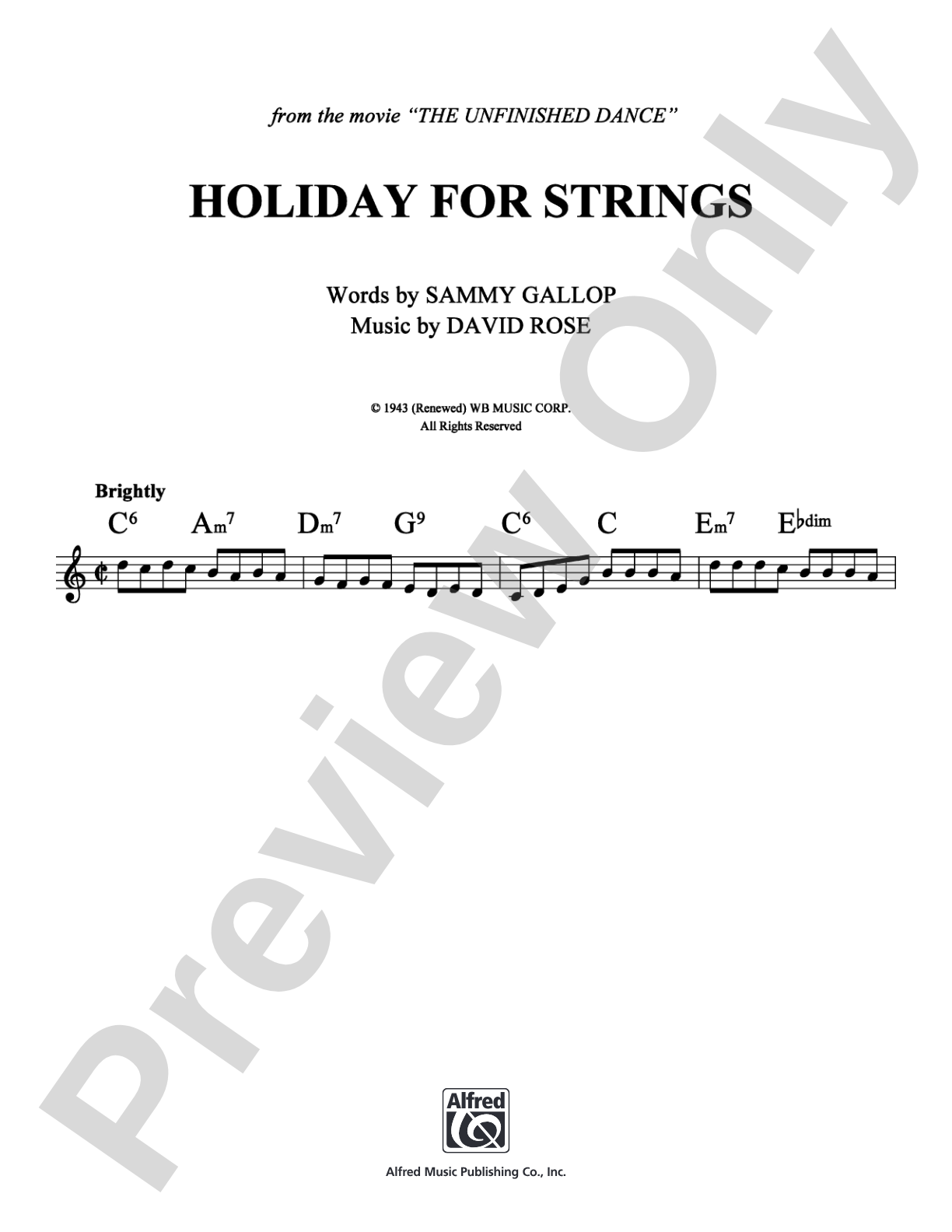 Holiday For Strings: Lead Sheet Digital Sheet Music