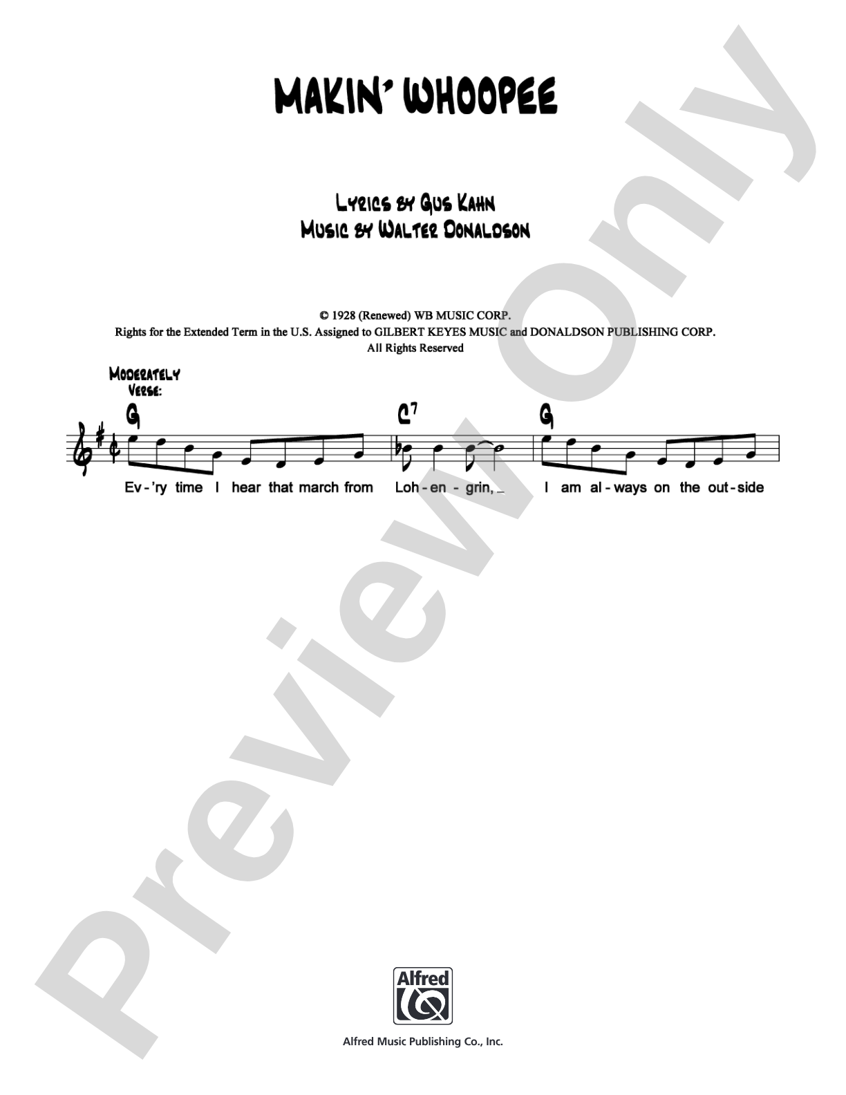 Makin' Whoopee: Lead Sheet Digital Sheet Music