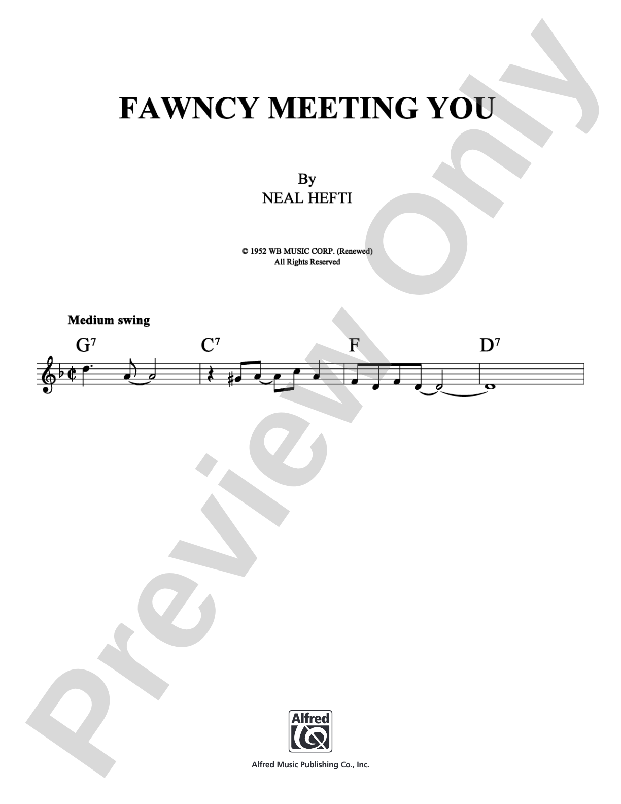 Fawncy Meeting You: Lead Sheet Digital Sheet Music