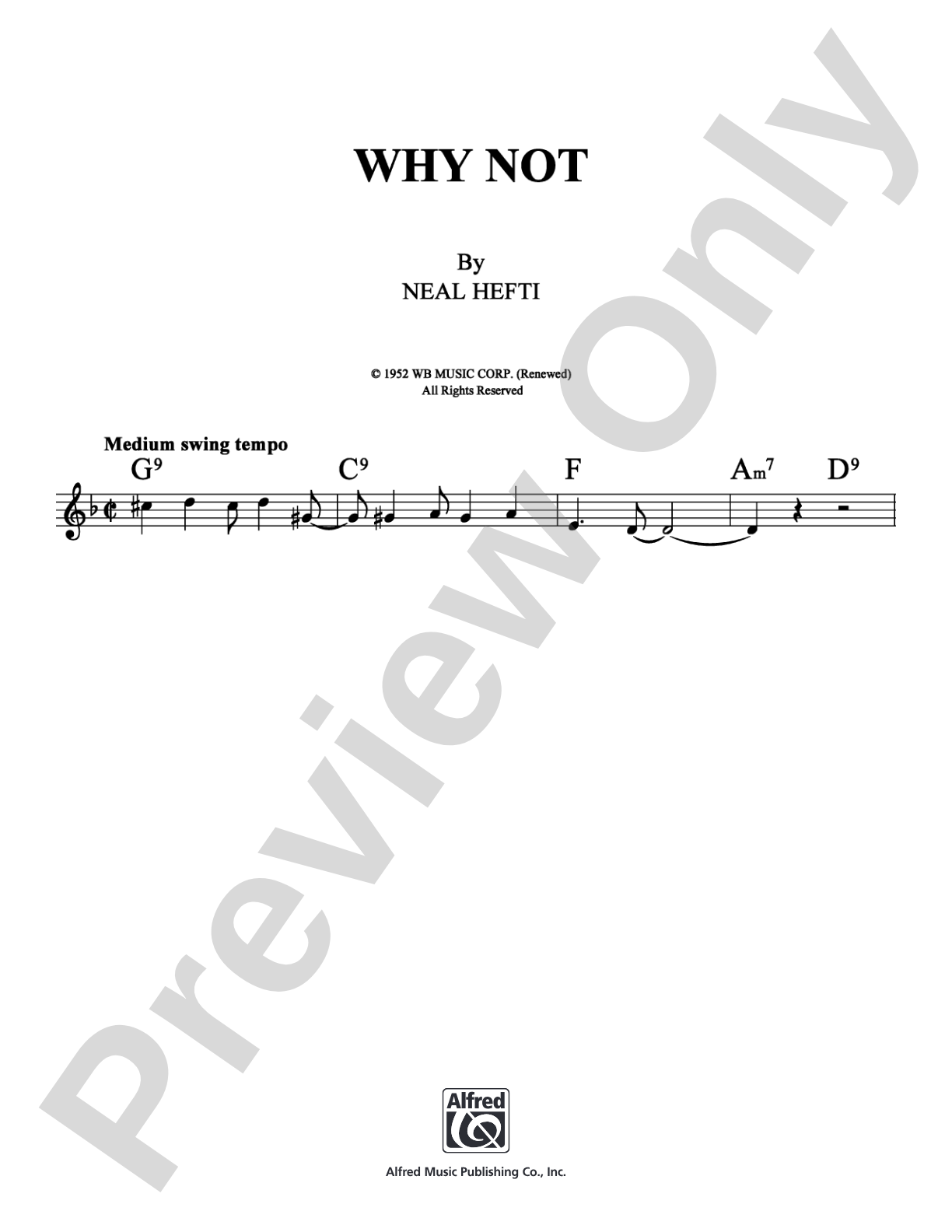 Why Not: Lead Sheet Digital Sheet Music