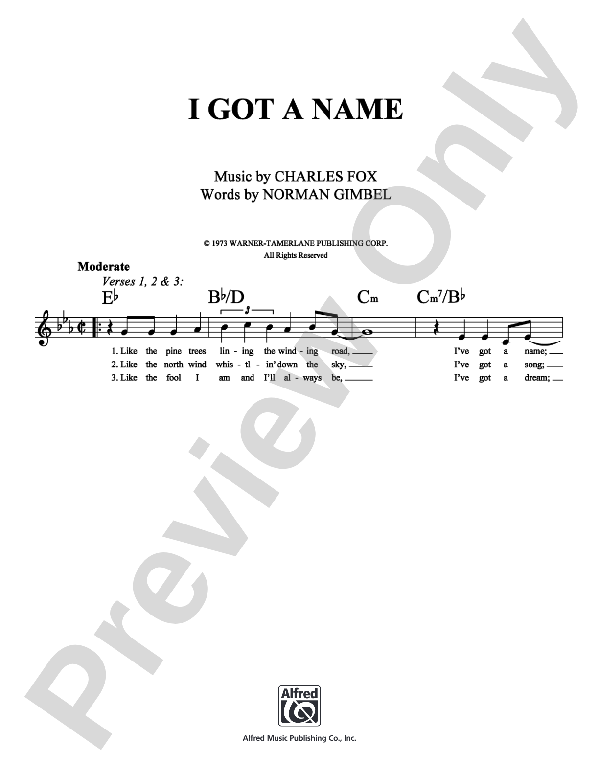 I Got a Name: Lead Sheet Digital Sheet Music