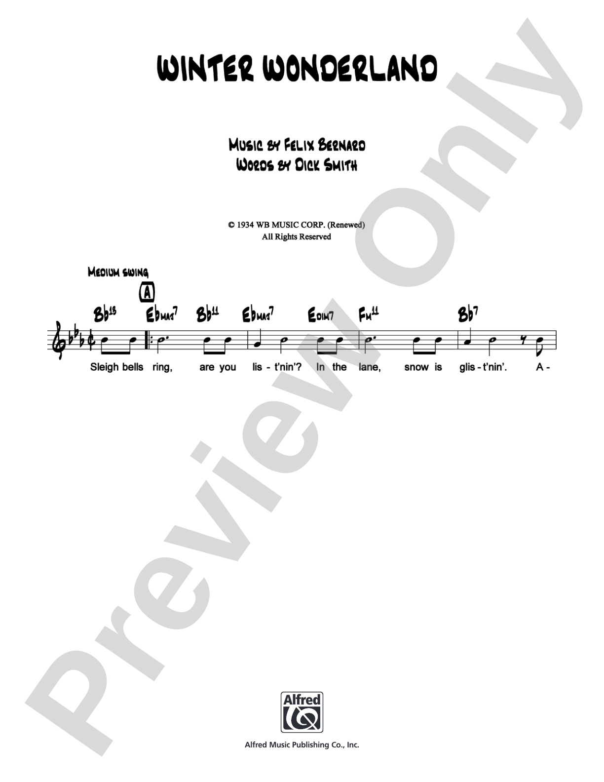 Winter Wonderland: Lead Sheet Digital Sheet Music