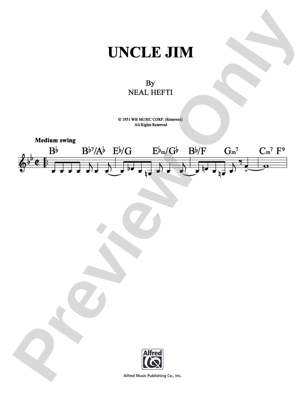 Uncle Jim: Lead Sheet Digital Sheet Music