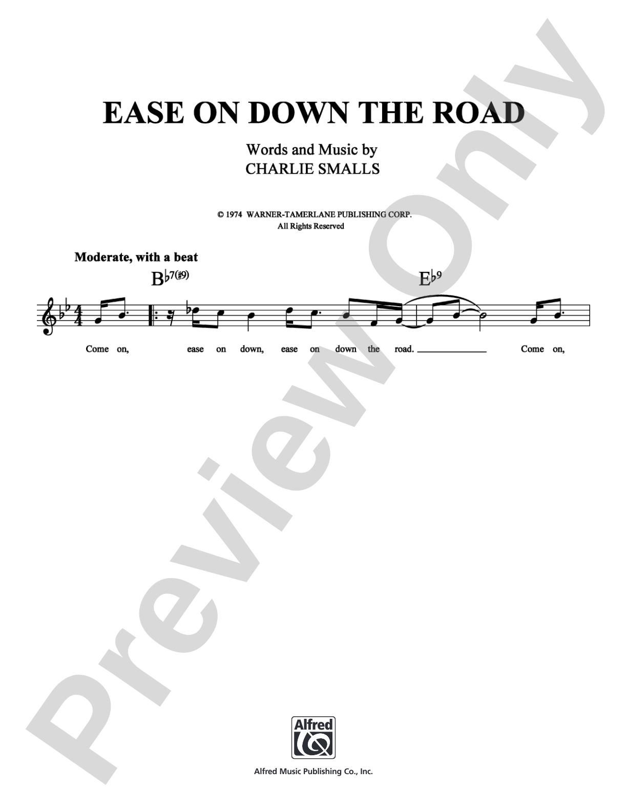 Ease on Down the Road: Lead Sheet Digital Sheet Music
