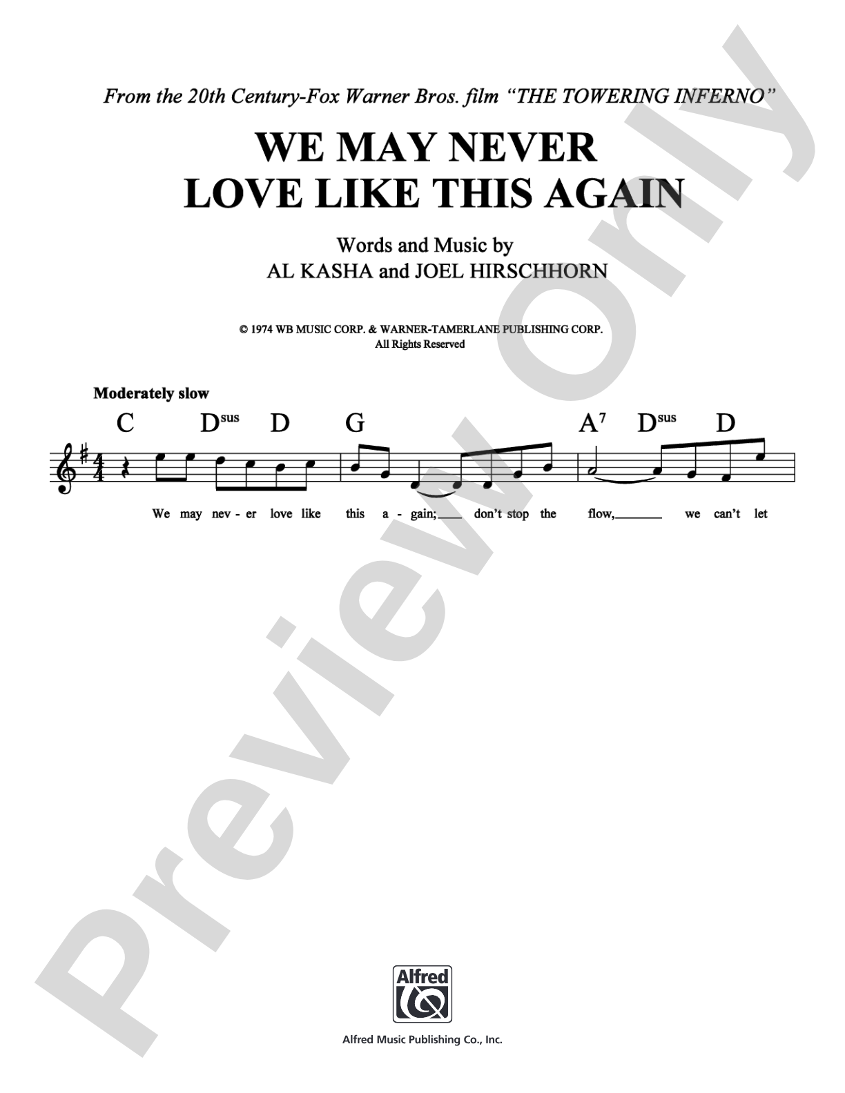 We May Never Love Like This Again: Lead Sheet Digital Sheet Music