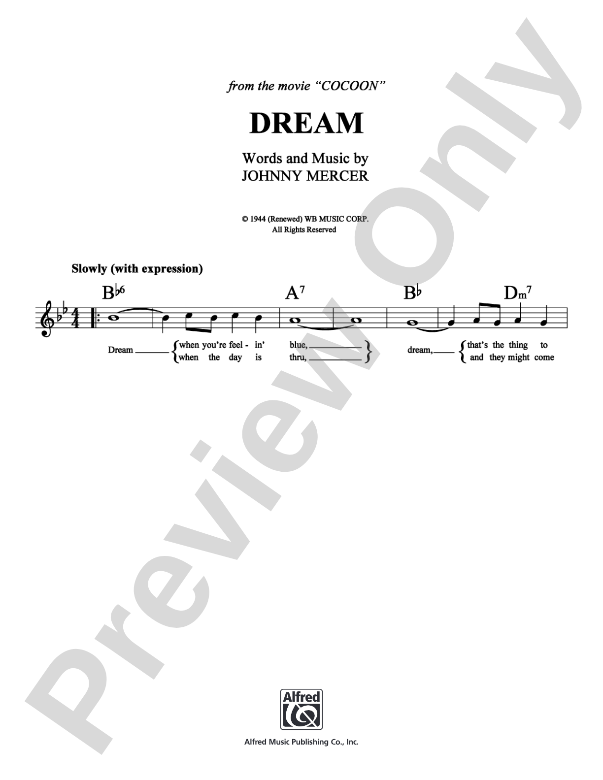 Dream: Lead Sheet Digital Sheet Music