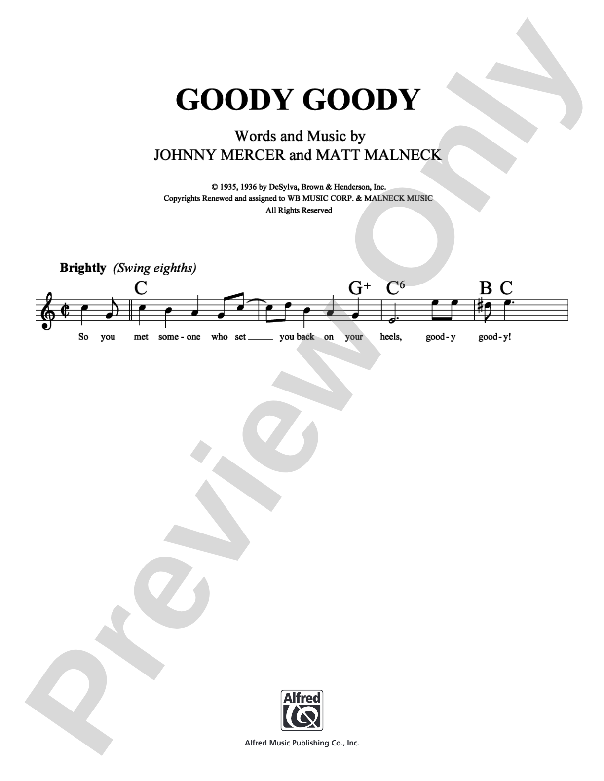 Goody Goody: Lead Sheet Digital Sheet Music