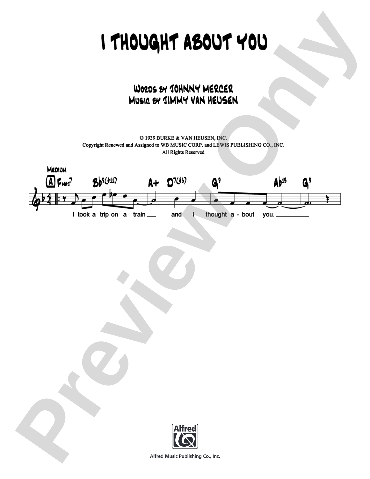 I Thought About You: Lead Sheet Digital Sheet Music