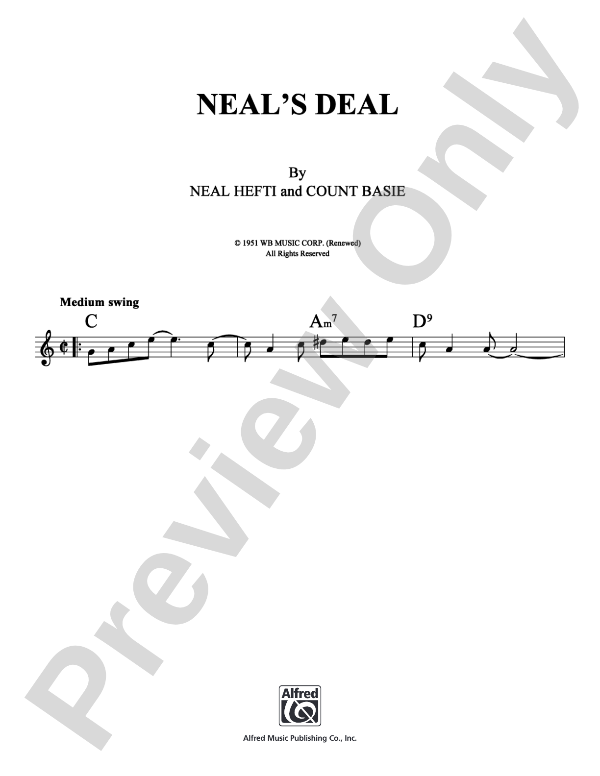 Neal's Deal: Lead Sheet Digital Sheet Music