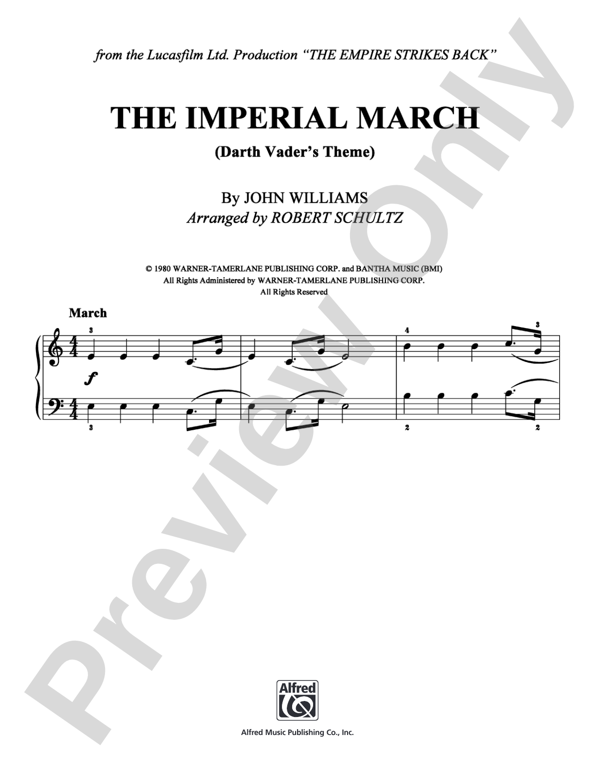 The Imperial March (Darth Vader's Theme): Easy Piano Digital Sheet Music