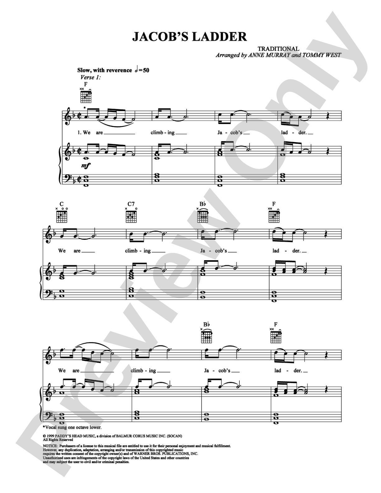 Jacob's Ladder: Piano/Vocal/Chords Digital Sheet Music