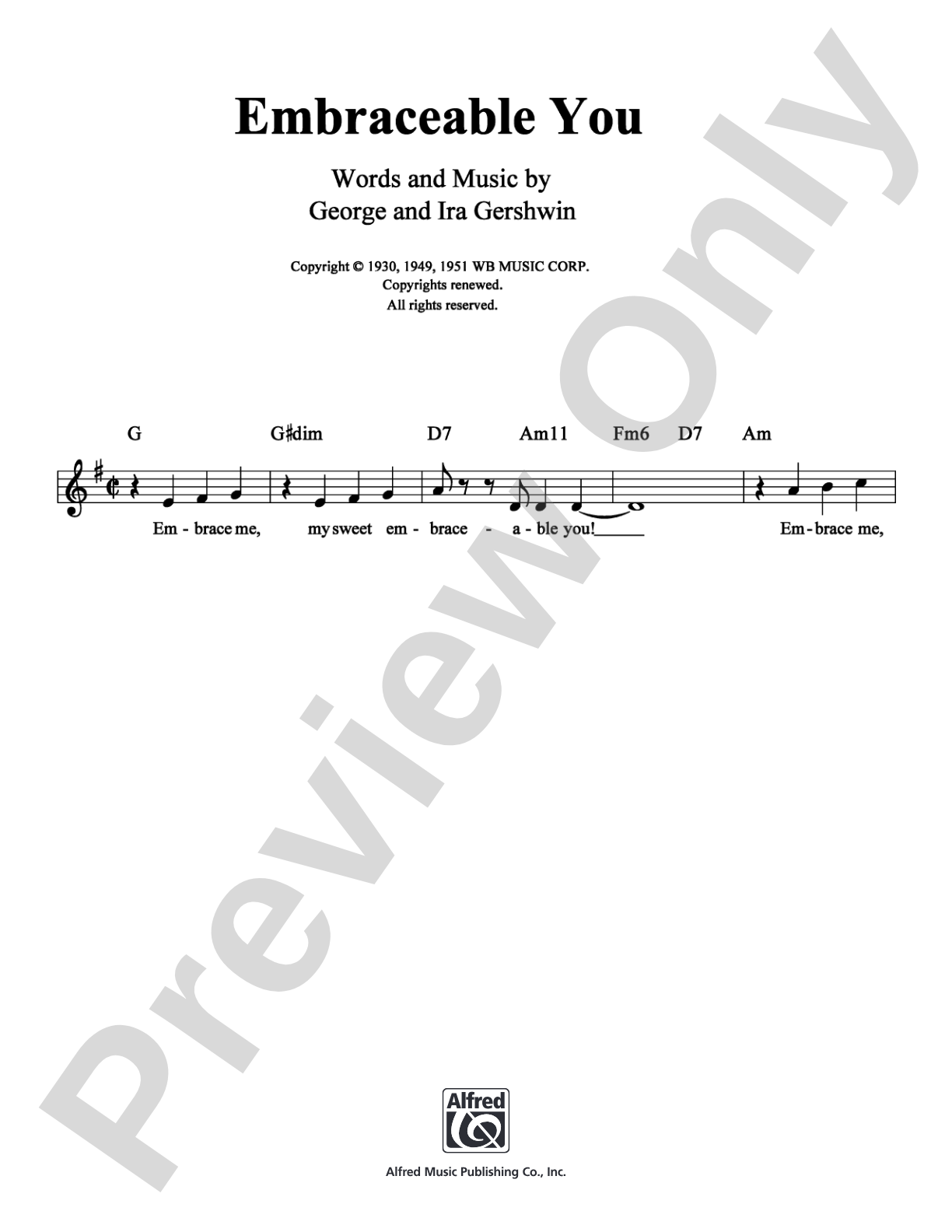 Embraceable You: Lead Sheet Digital Sheet Music