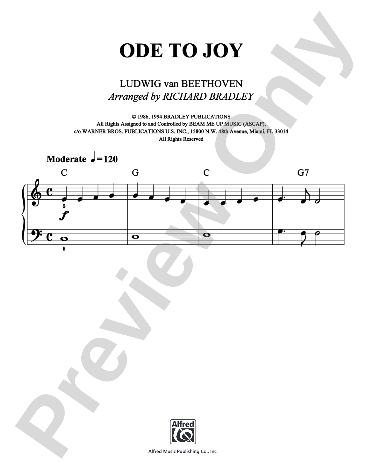 Ode to Joy: Easy Piano Digital Sheet Music