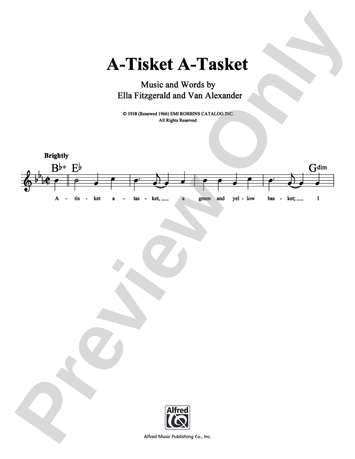 A-Tisket A-Tasket: Lead Sheet Digital Sheet Music