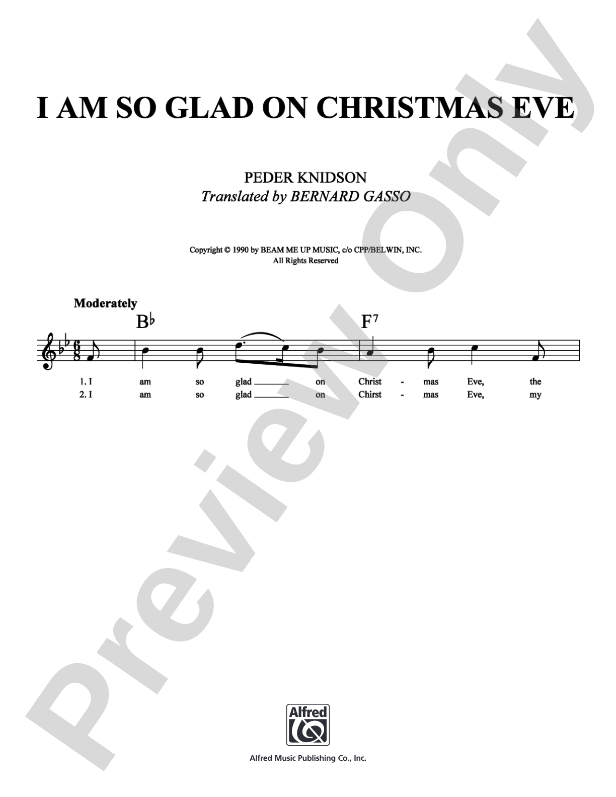 I Am So Glad On Christmas Eve: Lead Sheet Digital Sheet Music