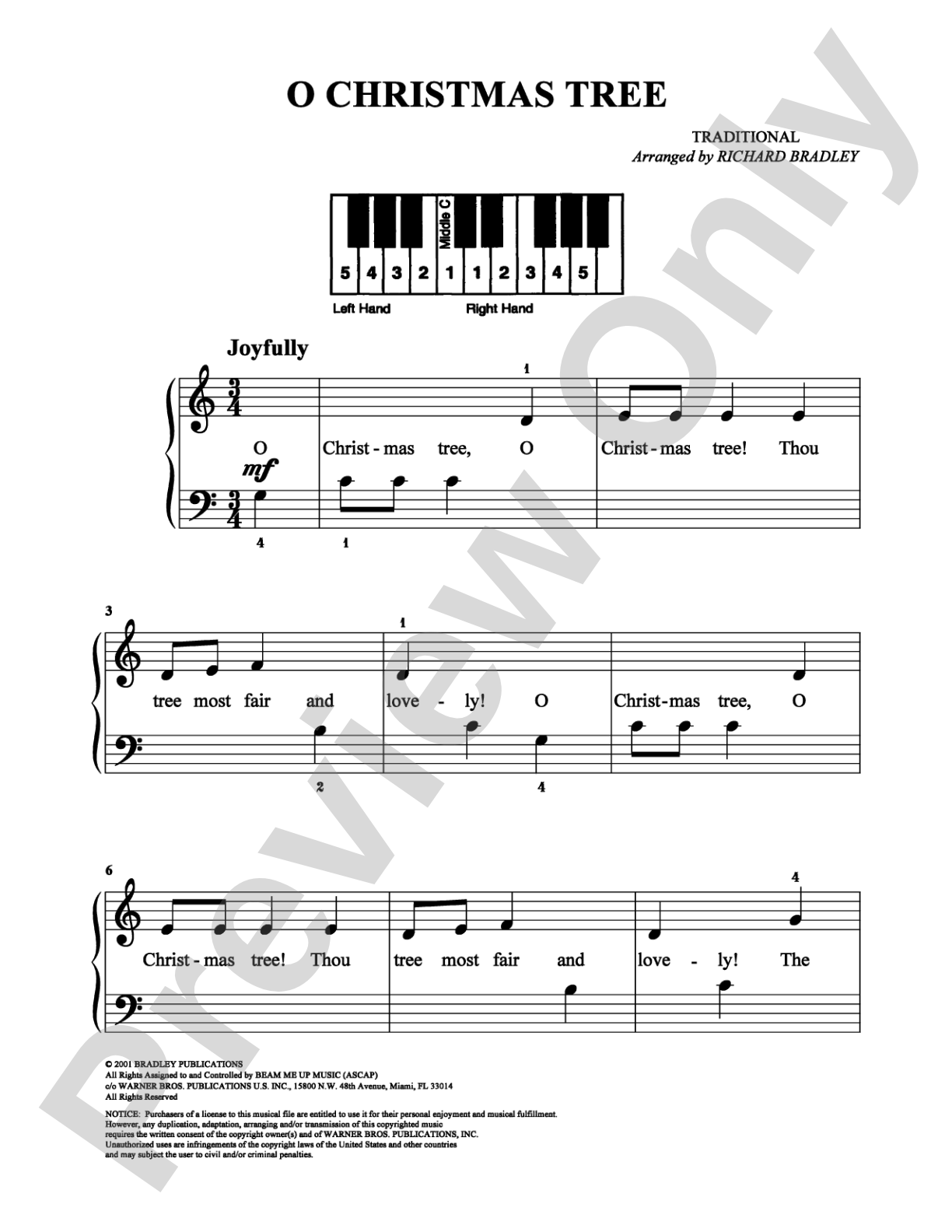O Christmas Tree: Easy Piano Digital Sheet Music