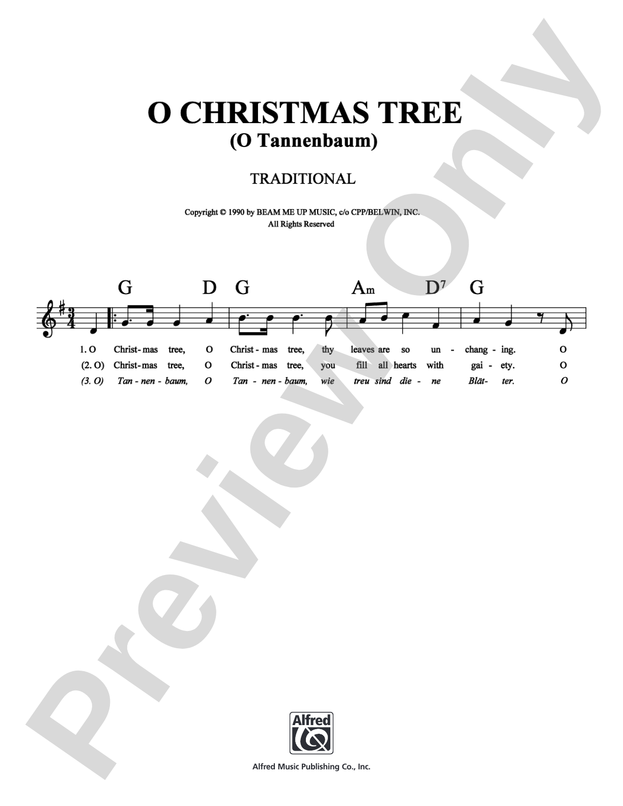 O Christmas Tree: Lead Sheet Digital Sheet Music