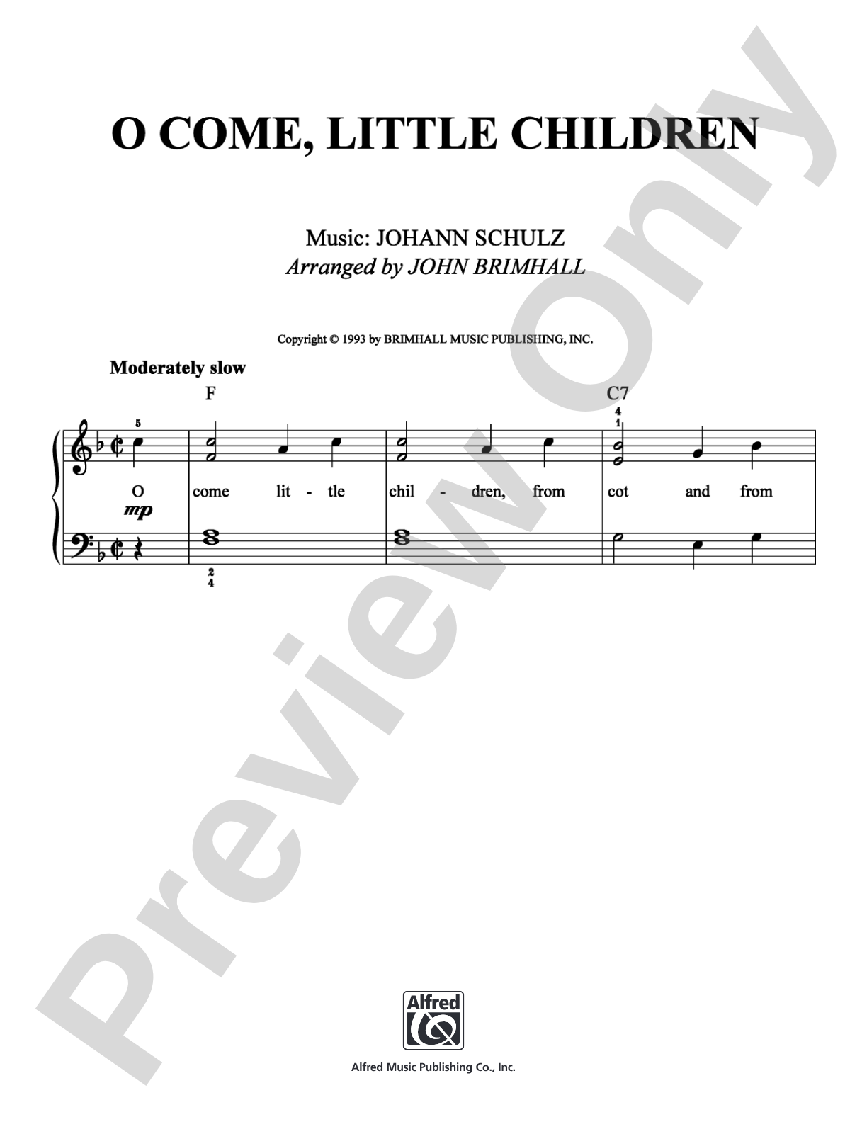 O Come, Little Children: Easy Piano Digital Sheet Music