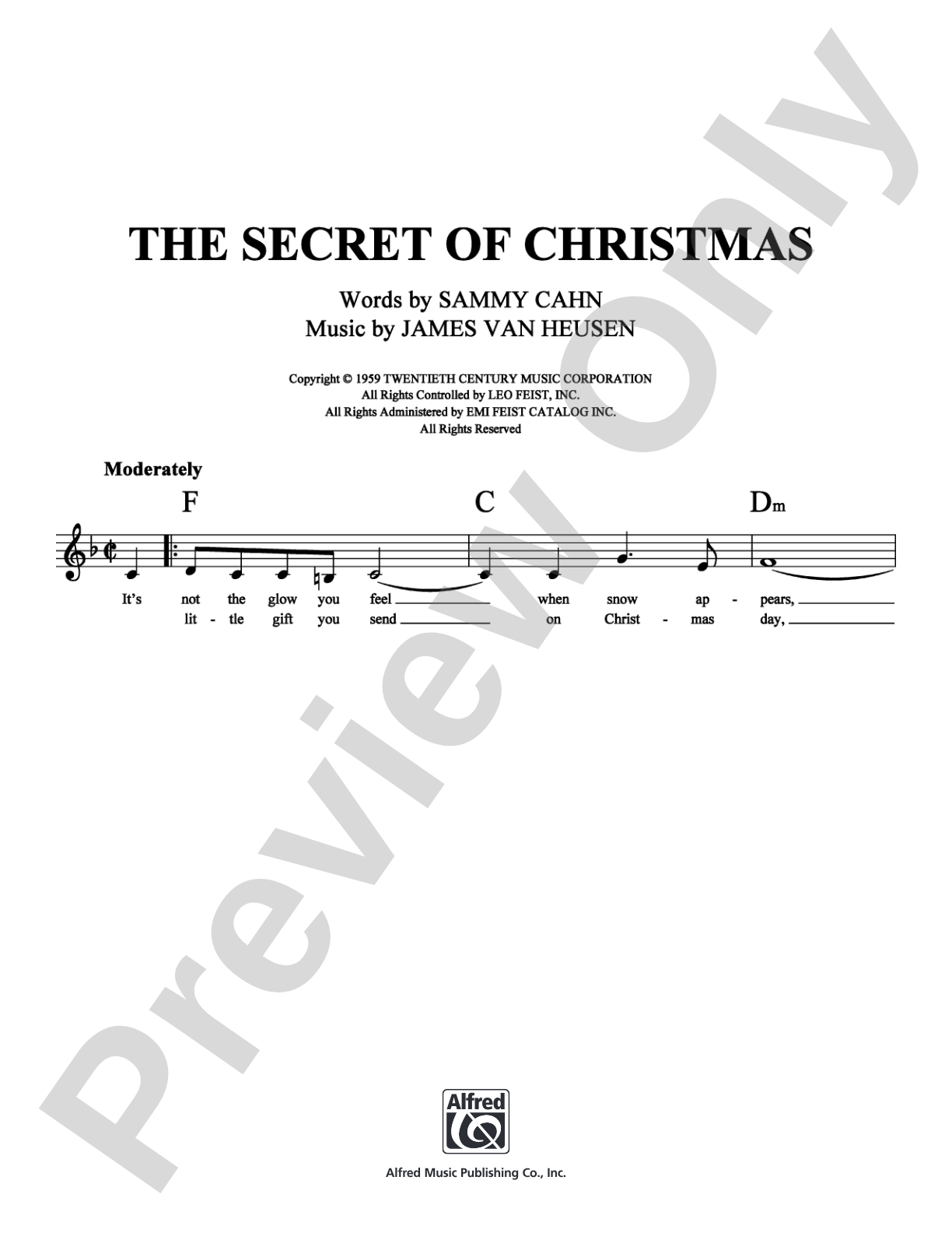 The Secret of Christmas: Lead Sheet Digital Sheet Music