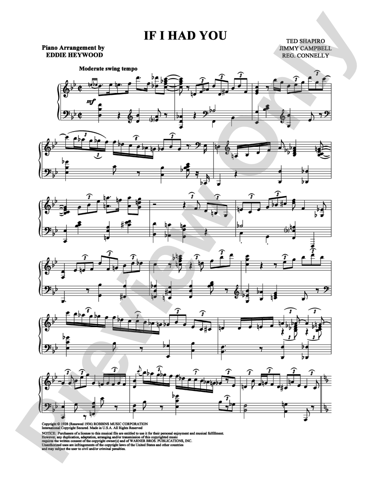 If I Had You: Piano Digital Sheet Music