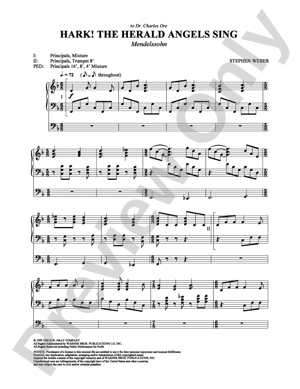 Hark! the Herald Angels Sing: Organ Digital Sheet Music