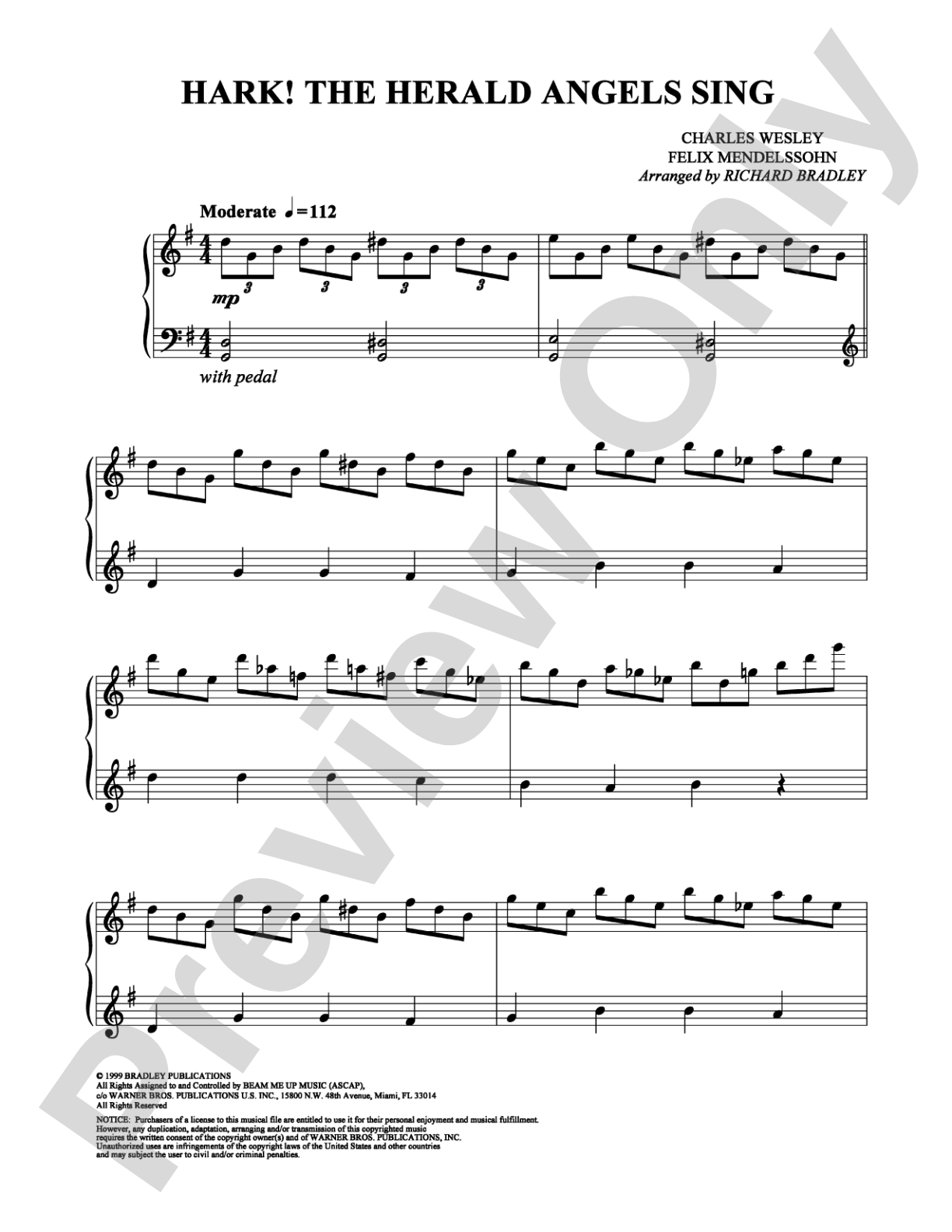 Hark! The Herald Angels Sing: Piano Digital Sheet Music