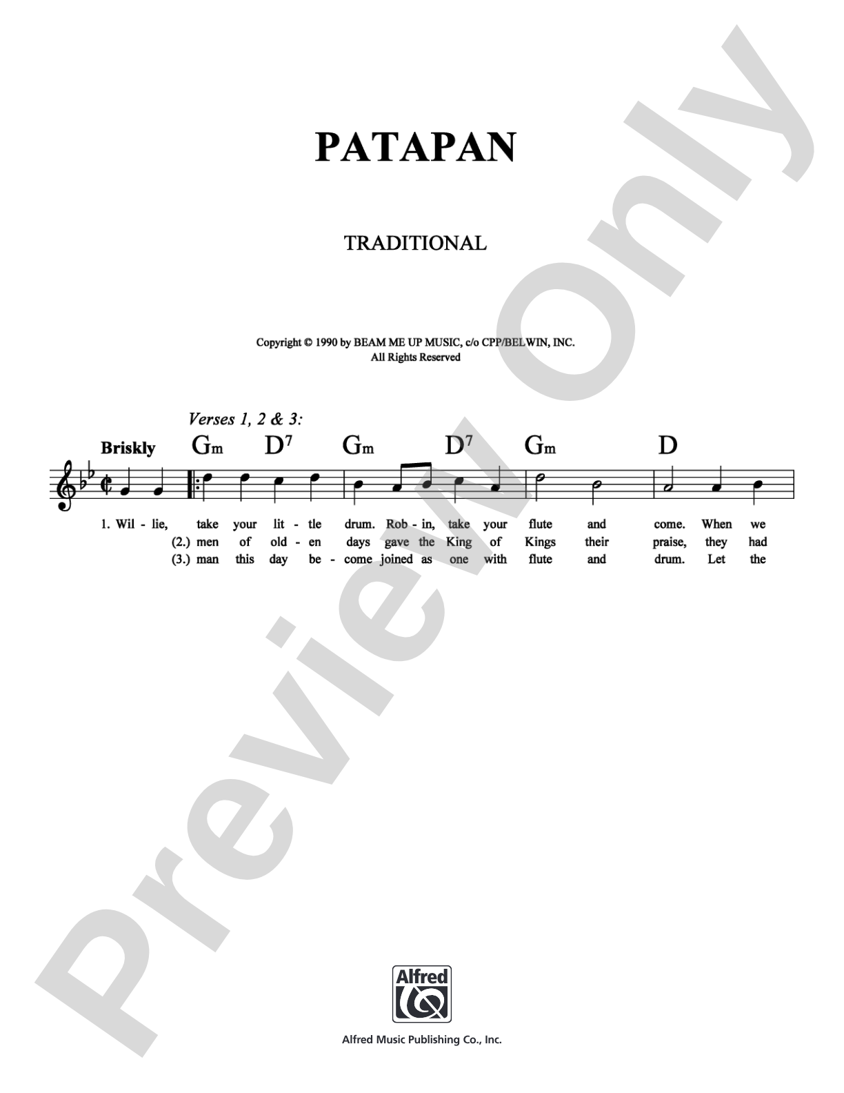 Patapan: Lead Sheet Digital Sheet Music