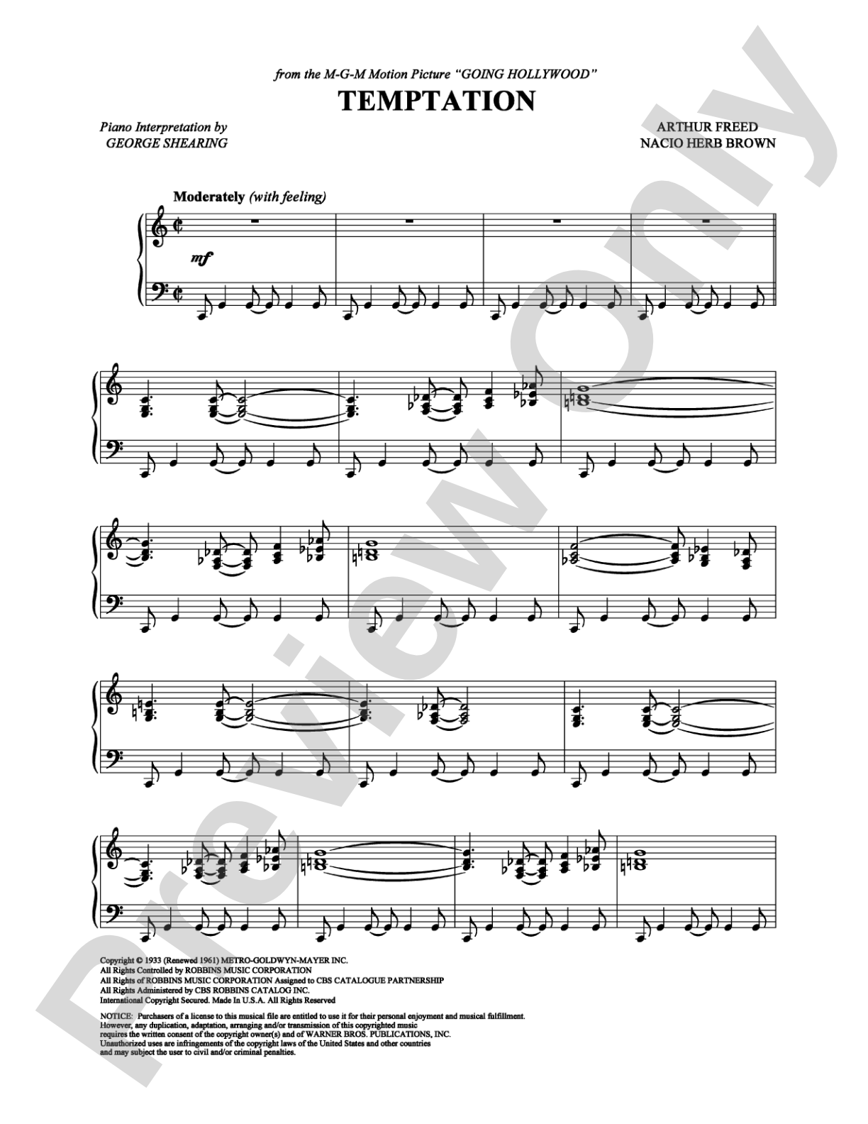 Temptation: Piano Digital Sheet Music