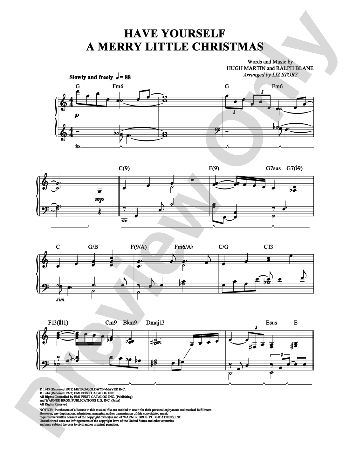 Have Yourself a Merry Little Christmas: Piano Digital Sheet Music