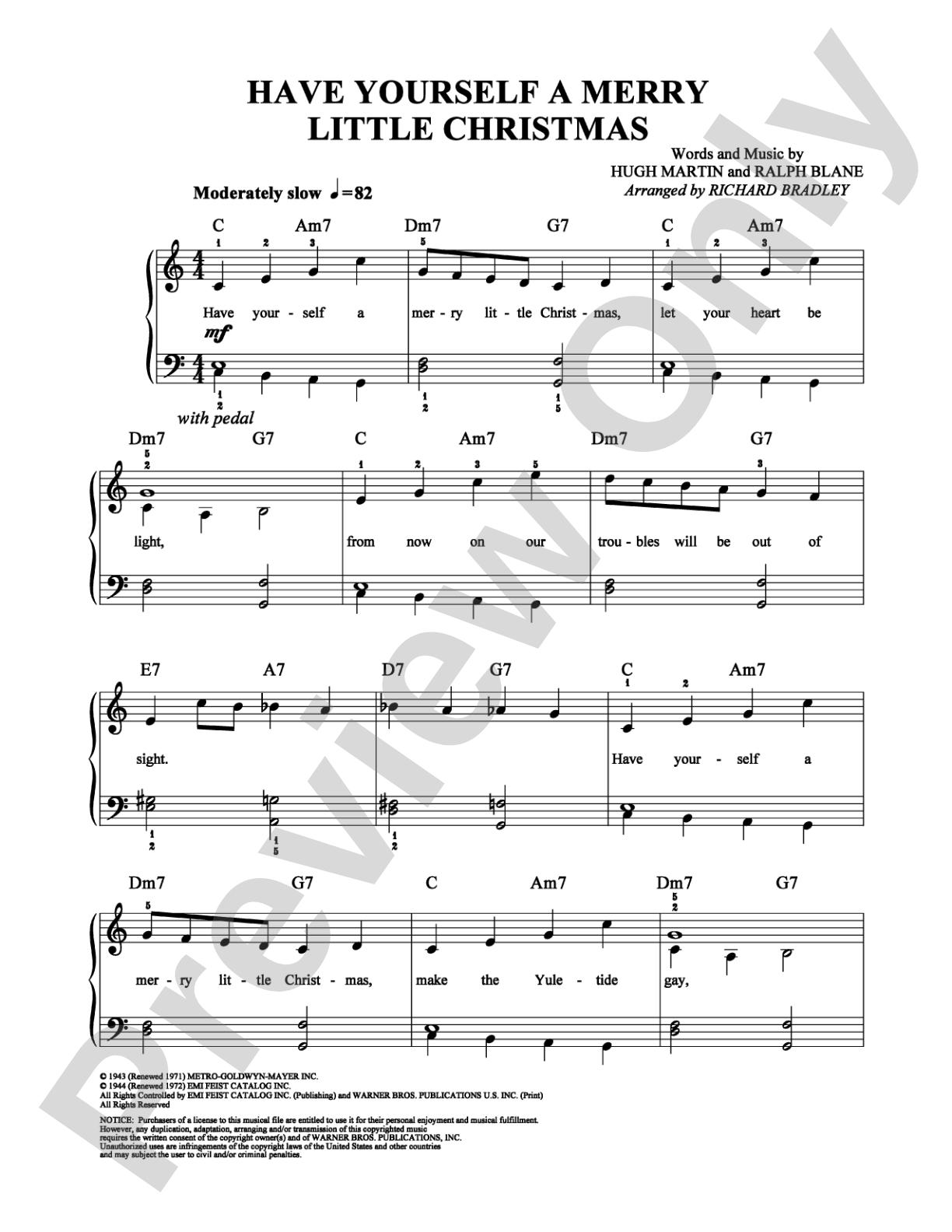 Have Yourself a Merry Little Christmas: Easy Piano Digital Sheet Music