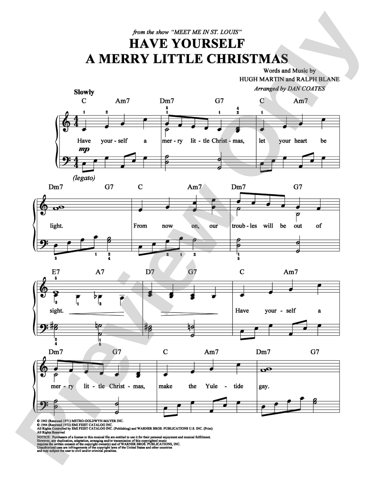 Have Yourself a Merry Little Christmas: Easy Piano Digital Sheet Music
