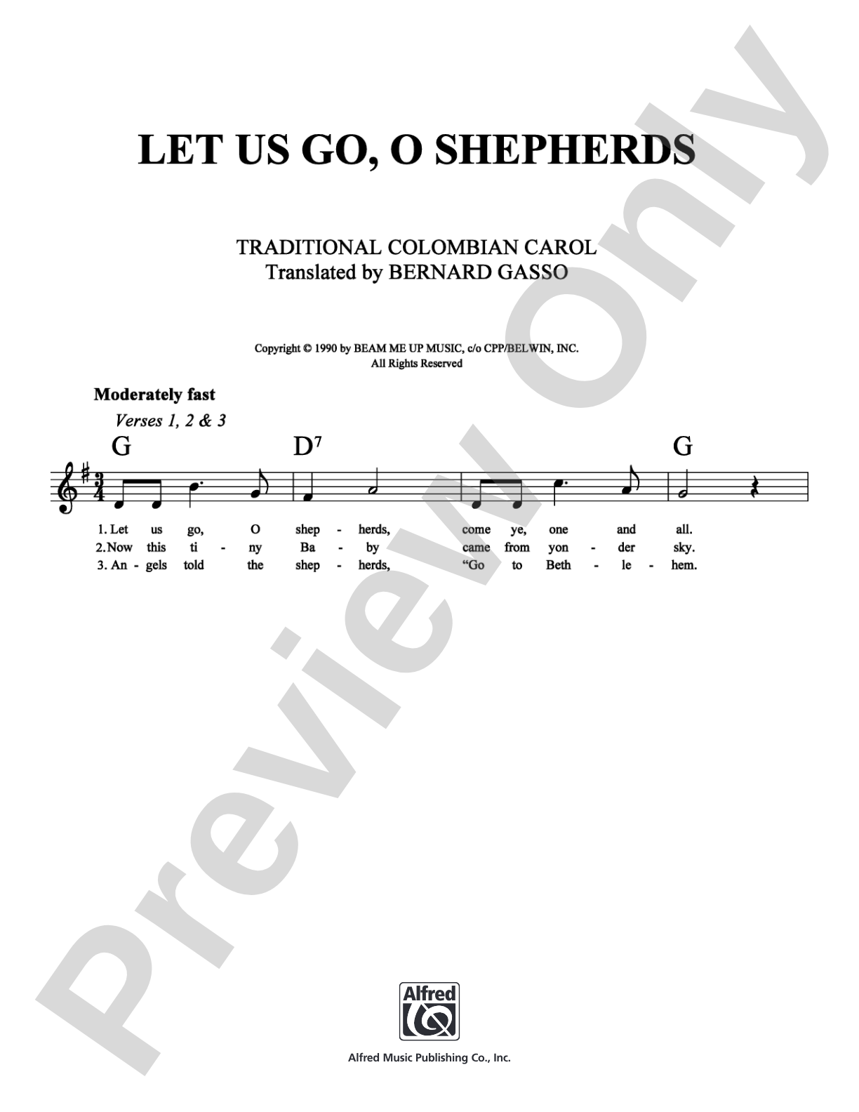 Let Us Go, O Shepherds: Lead Sheet Digital Sheet Music