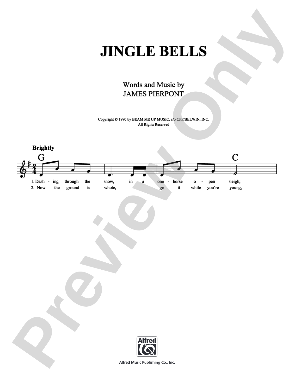 Jingle Bells: Lead Sheet Digital Sheet Music
